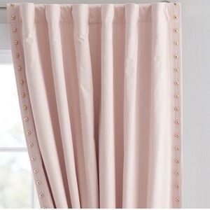 Pottery Barn Rosé Pink Gold Studded Blackout Curtains (set of 2 panels)